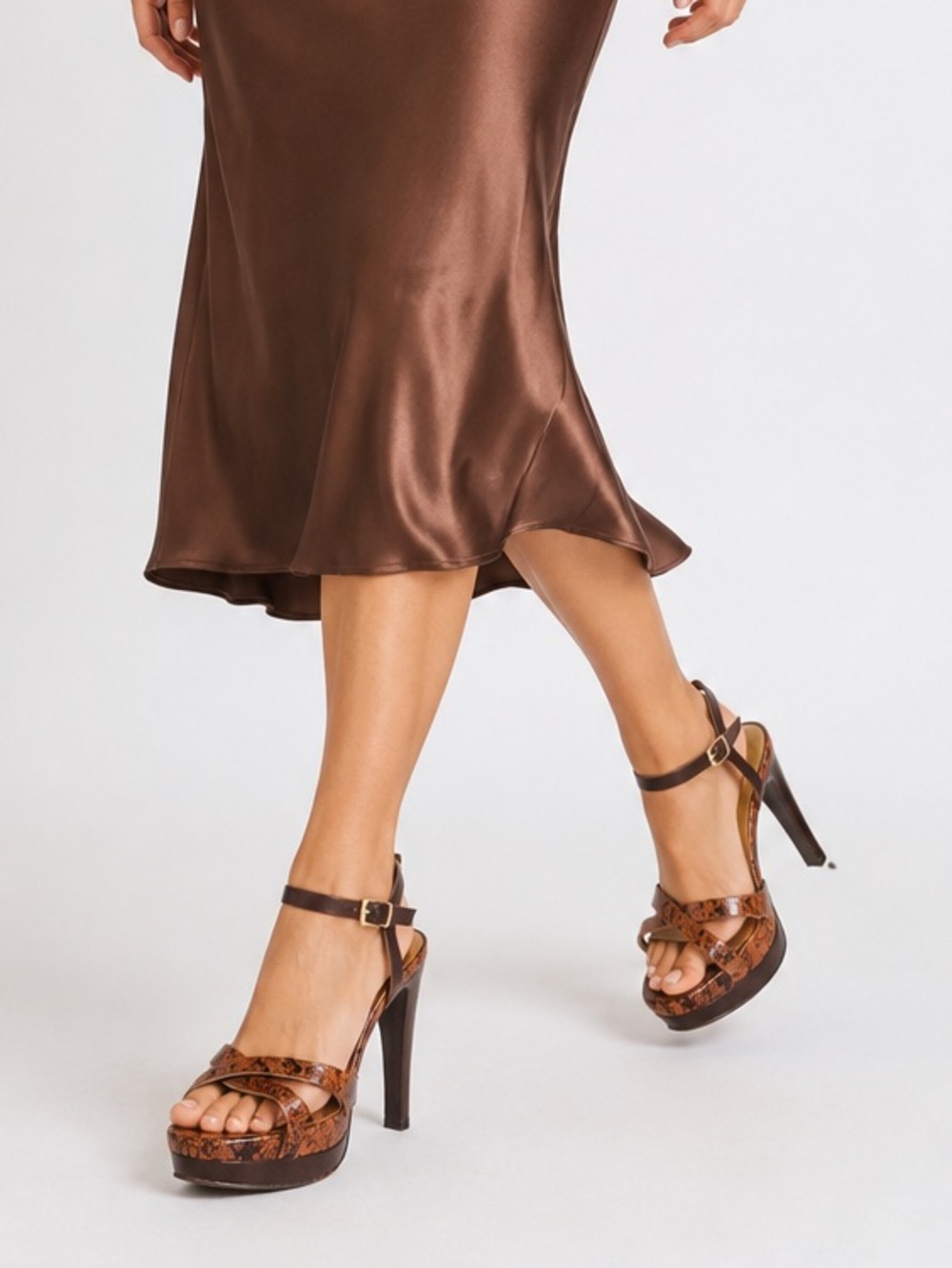 Michael Kors Nadja Leather Platform Heels Size 8